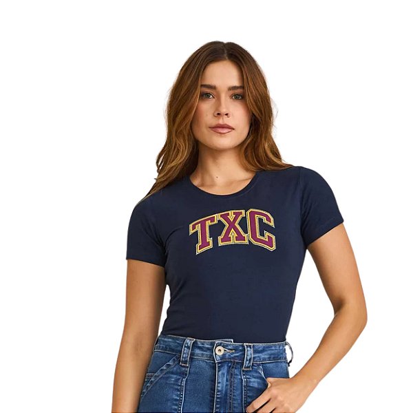 T-shirt Bordada TXC Azul Marinho