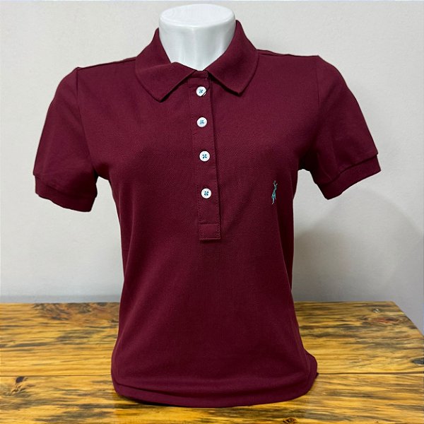 Polo Feminina Bordô Austin Western