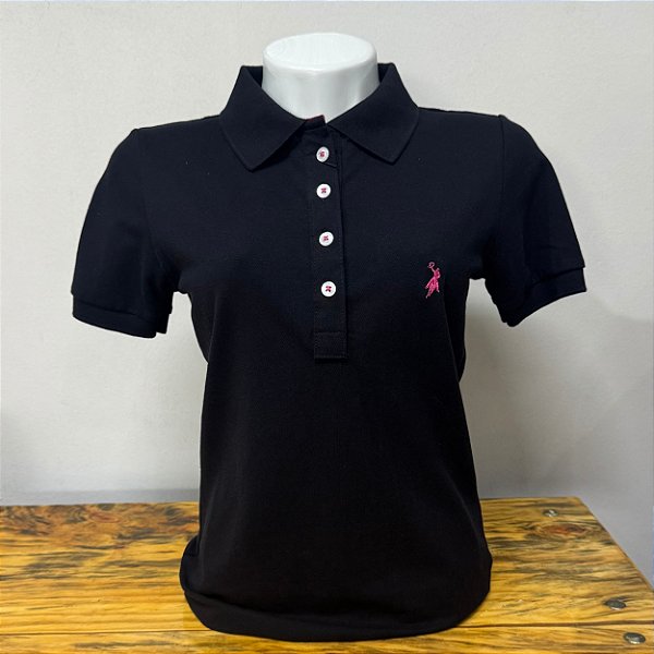 Polo Feminina Preta Austin Western