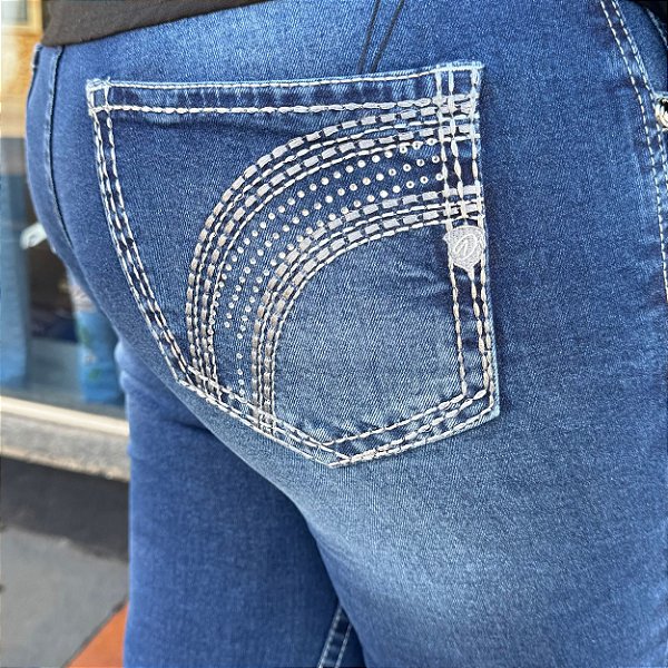 Calça Bordada com Aplicação em Pedras Dock´s