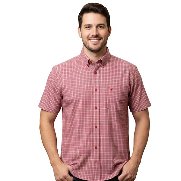 Camisa Manga Curta On Top Xadrez Rosa