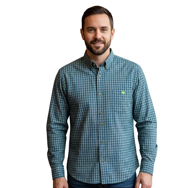 Camisa Manga Longa Country Way Xadrez Verde
