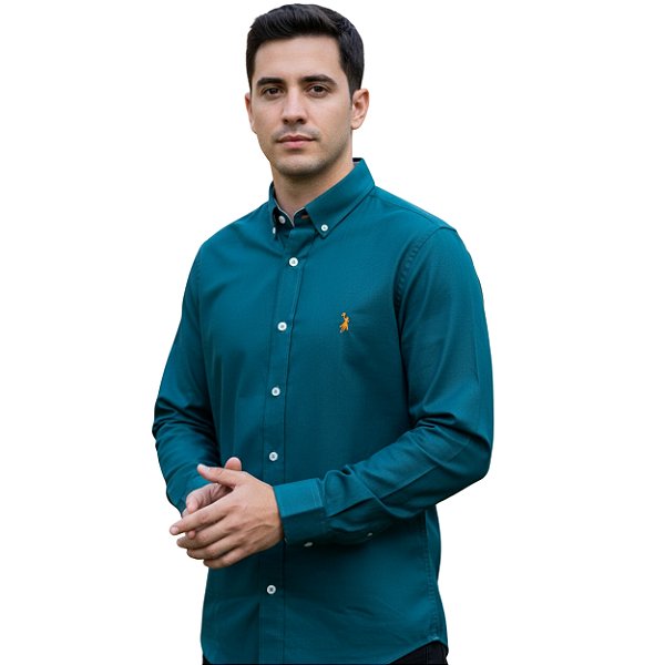 Camisa Manga Longa Austin Western Verde Água