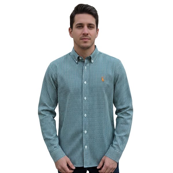 Camisa Manga Longa Austin Western Xadrez Verde