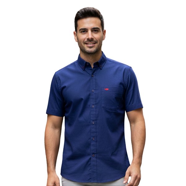 Camisa Manga Curta Bull Roper Azul Marinho