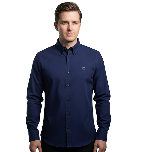 Camisa Manga Longa Okan Western Azul Noite