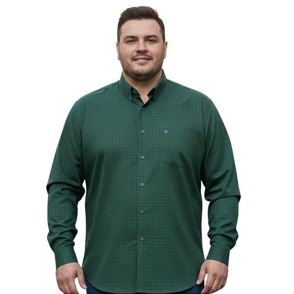 Camisa Manga Longa Austin Bulls Xadrez Verde