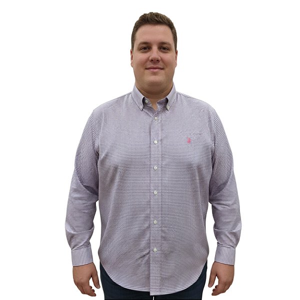 Camisa Manga Longa Austin Western Xadrez Rosa