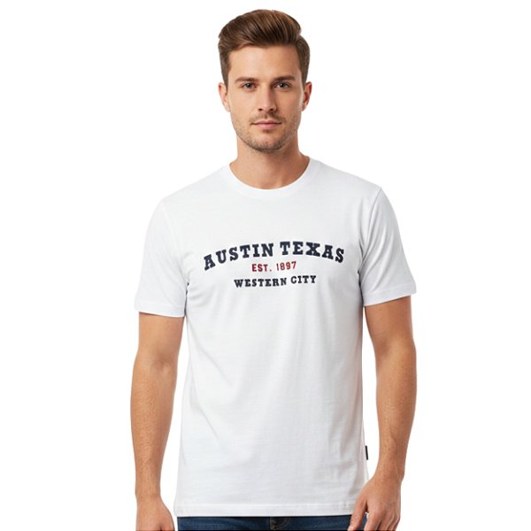 Camiseta Bordada Austin Western Branca
