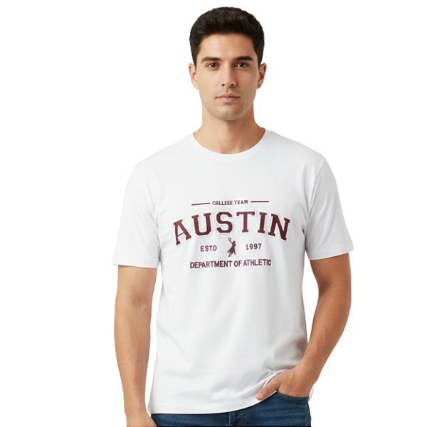 Camiseta Bordada Austin Western Branca