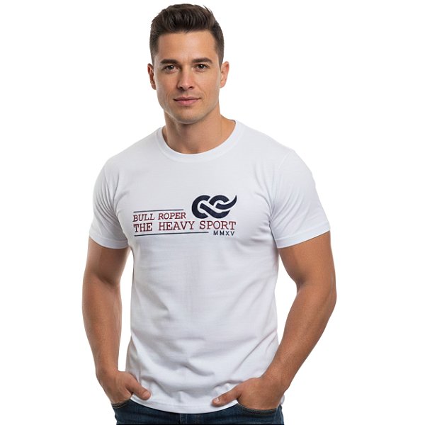 Camiseta Bordada Bull Roper Branca