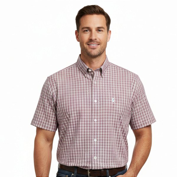 Camisa Manga Curta Austin Western Rosa