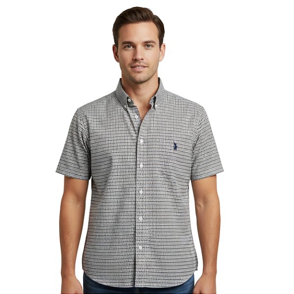 Camisa Manga Curta Austin Western Verde/Vinho