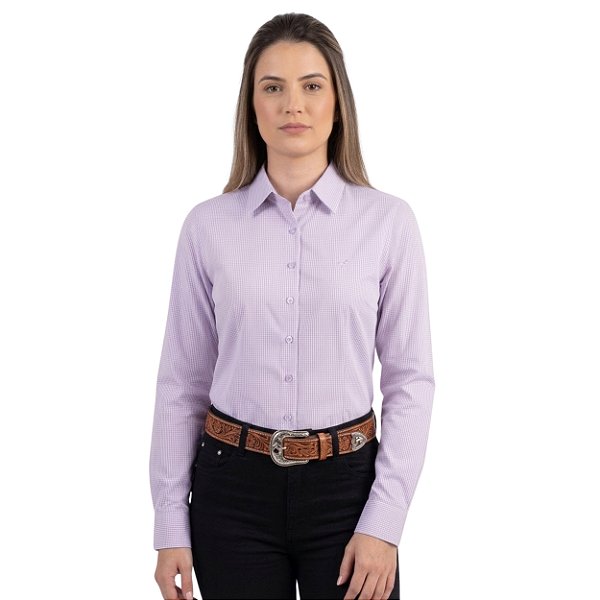 Camisa Manga Longa Tomahawk Xadrez Lilas
