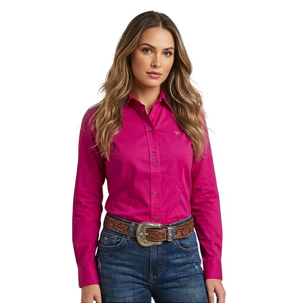 Camisa Manga Longa Horseman Rosa