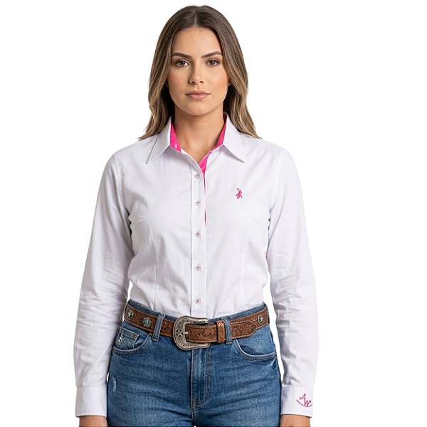 Camisa Manga Longa Austin Western Branca Slim