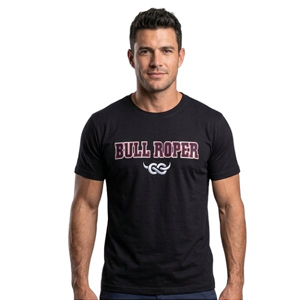 Camiseta Bordada Bull Roper Preta