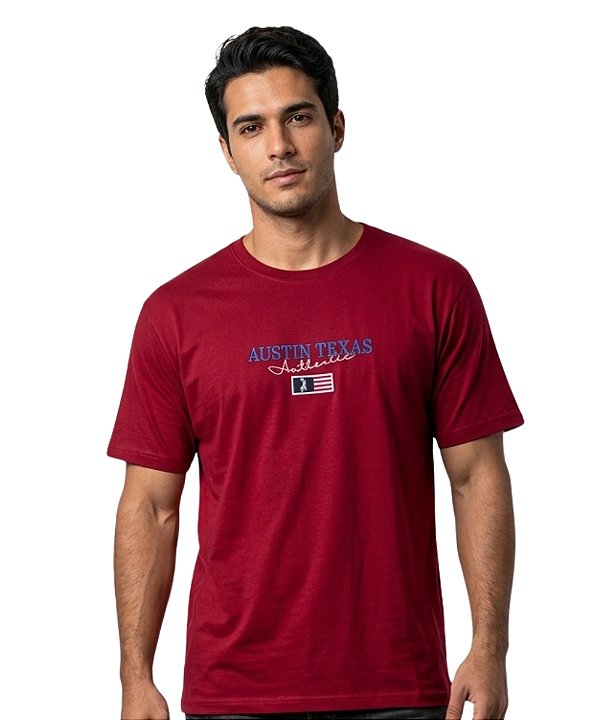 Camiseta Bordada Austin Western Vermelha