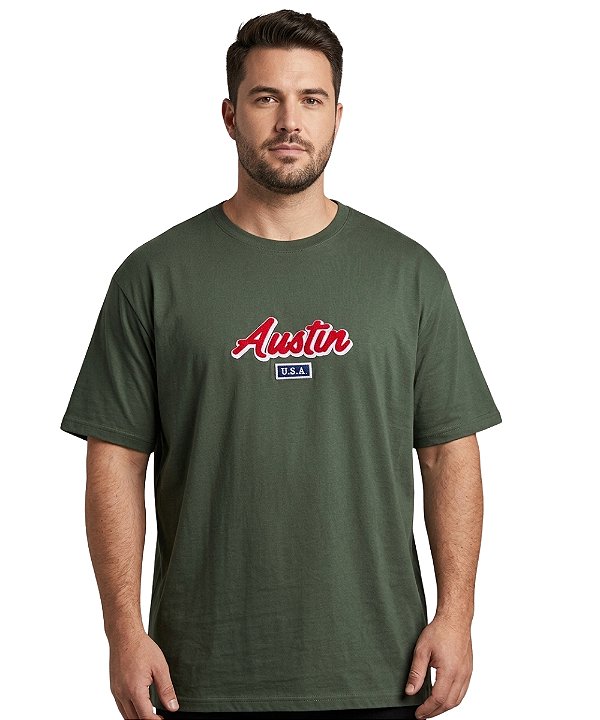Camiseta Bordada Austin Western Verde
