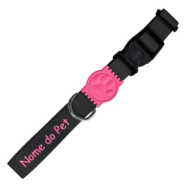 Coleira Personalizada para Cachorro com Nome e Telefone Bordados - Segurança e Estilo para seu PET