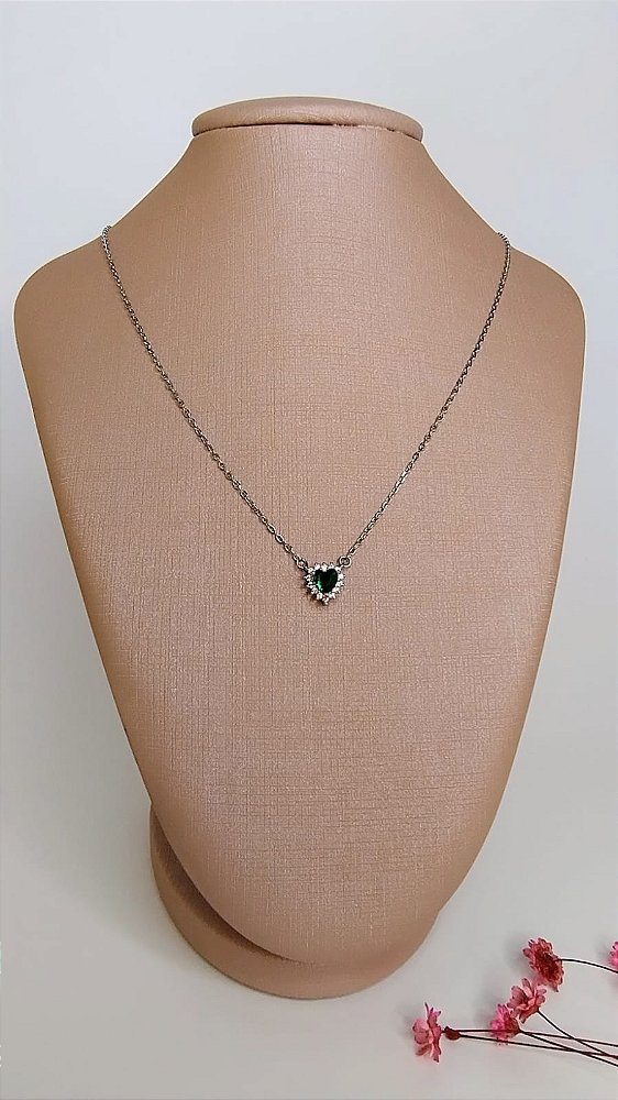 Colar linha luxo PRATA com RÓDIO