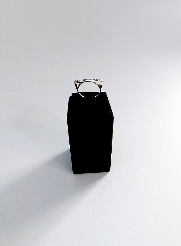 Anel barra cravejado em Prata 925