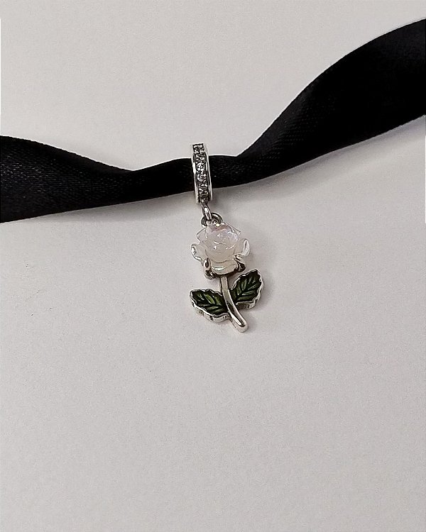 Berloque rosa em Prata 925