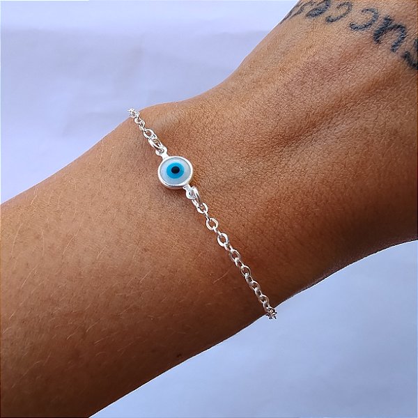 Pulseira na Prata 925 olho grego