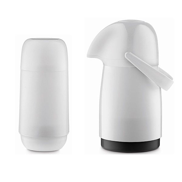 Kit Garrafa Térmica 500ml Infantil + Bule Térmico Adorar 250ml Chá Café Água - Sanremo - Branco