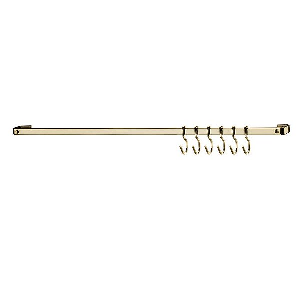 Barra Piatina 45 cm Com 6 Ganchos Dourado Para Cozinha 2411DD - Future