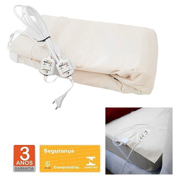Lençol Térmico Casal 138x188cm Elétrico Tradicional 2 Temperaturas - Sulterm - 110v