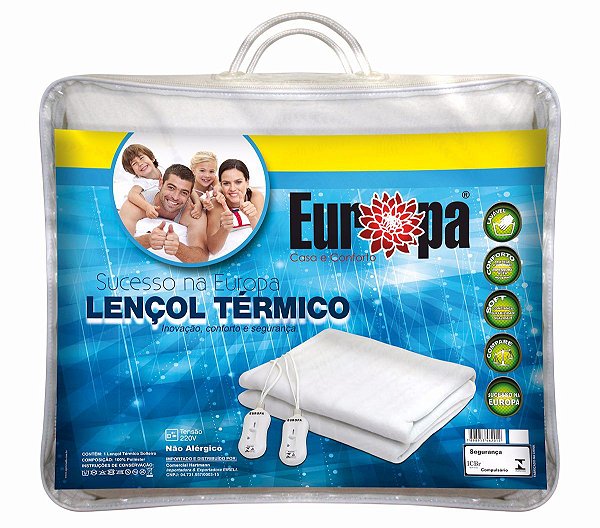 Lençol Térmico Casal 100% Soft com Inmetro - Europa - 220v