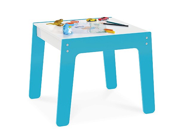 Mesa Mesinha Infantil Brinquedo Para Criança Mdf - Junges - Azul