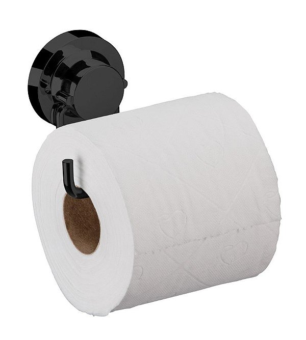 Suporte Porta Papel Higiênico Com Ventosa Banheiro Preto Ônix - 4055ox Future