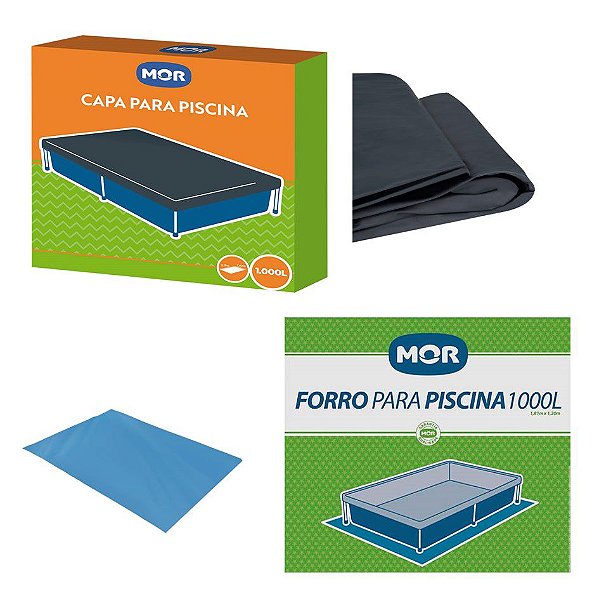 Kit Capa + Forro Para Piscina Infantil 1000 Litros - Mor