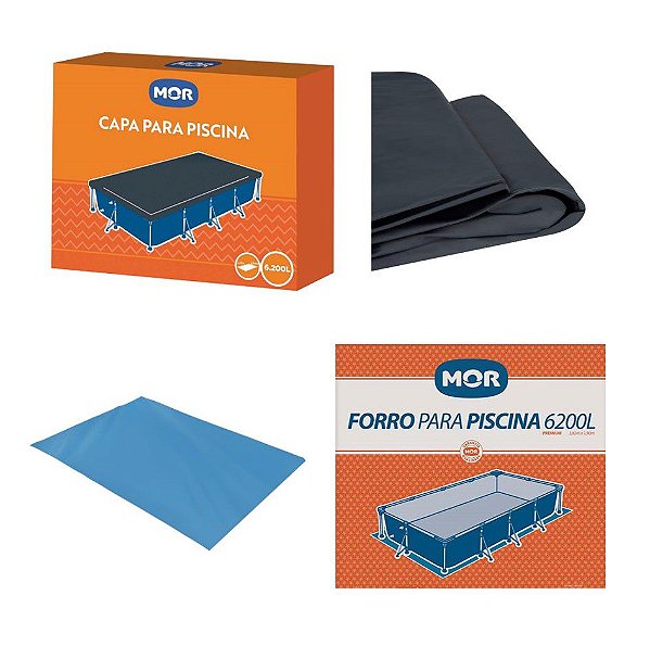 Kit Capa + Forro Para Piscina Premium 6200 Litros - Mor