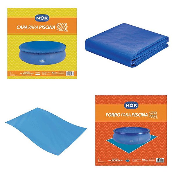 Kit Capa + Forro Para Piscina Splash Fun 6700 E 7800 Litros - Mor