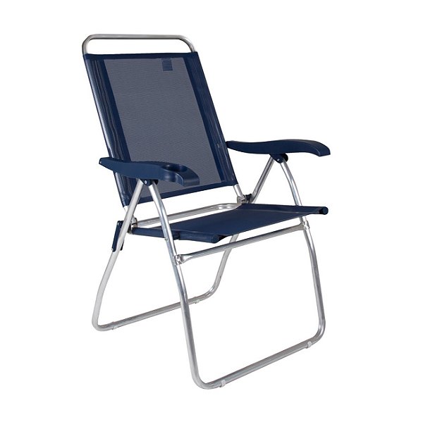 Cadeira Alta Boreal Reclinável 4 Posições Alumínio Suporta 110 Kg - Mor - Azul Marinho