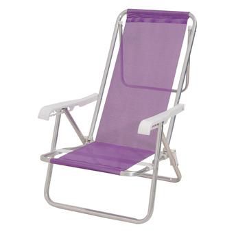 Cadeira De Praia Reclinável Sannet 8 Posições Alumínio - Mor - Lilás
