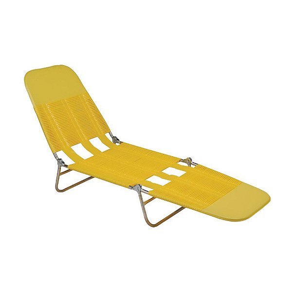 Cadeira Espreguiçadeira Pvc Regulável Aço Praia - Mor - Amarelo