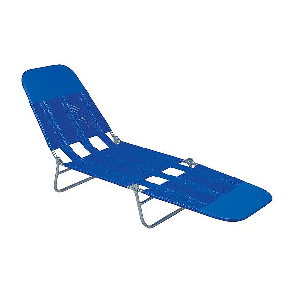 Cadeira Espreguiçadeira Pvc Regulável Aço Praia - Mor - Azul