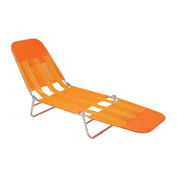 Cadeira Espreguiçadeira Pvc Regulável Aço Praia - Mor - Laranja