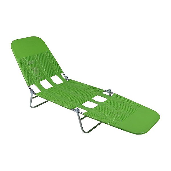 Cadeira Espreguiçadeira Pvc Regulável Aço Praia - Mor - Verde