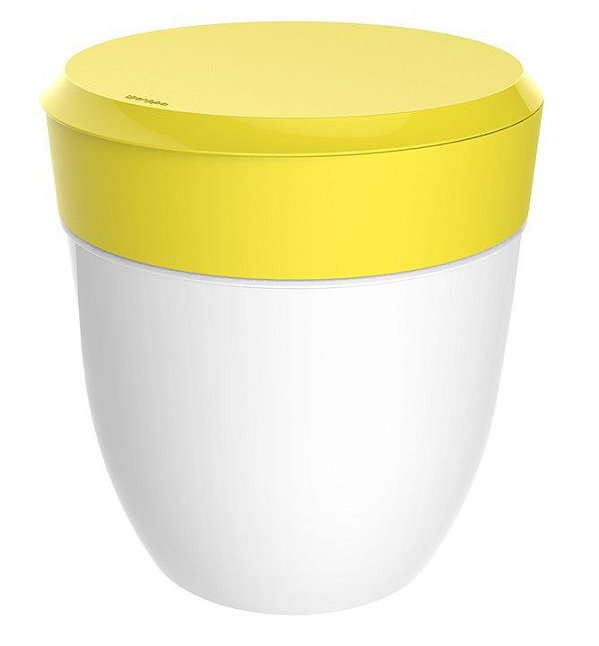 Lixeira 2,5 Litros Redonda Cesto Lixo Bancada Cozinha Escritório Banheiro Branca - Crippa - Amarelo