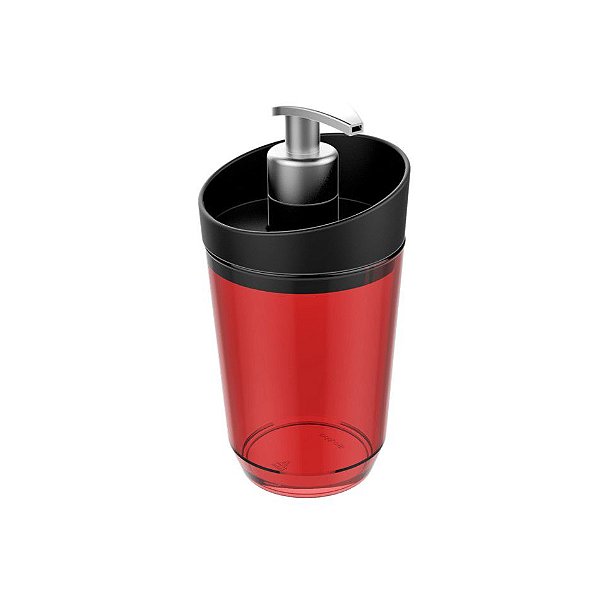 Dispenser Porta Sabonete Liquido Suporte Para Banheiro Pia Smart D - Crippa - Vermelho