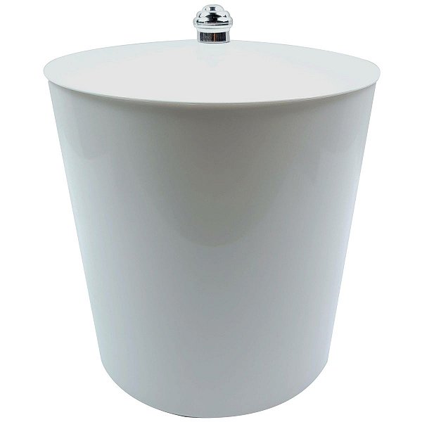 Lixeira 5Litros Multiuso Para Banheiro Cozinha Com tampa Cesto Lixo Plástica - AMZ - Branco