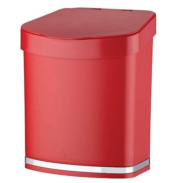 Lixeira 2,5 Litros Eleganza Pia Bancada Cozinha - 1258 Future - Vermelho