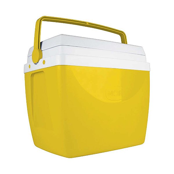 Caixa Térmica Cooler 34 L Com Alça Porta Copos Bebidas Alimentos - Mor - Amarelo