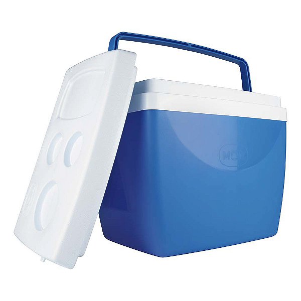 Caixa Térmica Cooler 34 L Com Alça Porta Copos Bebidas Alimentos - Mor - Azul