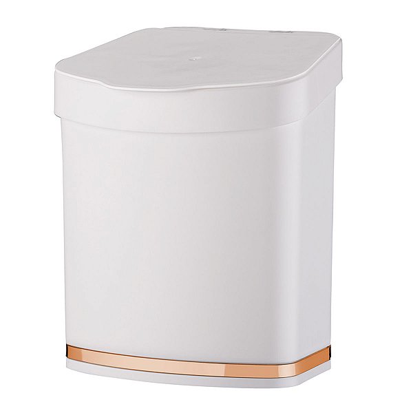 Lixeira 2,5 Litros Com tampa Plástica cesto Lixo Para Bancada Cozinha Banheiro Rose - 1258BCR Future  - Branco